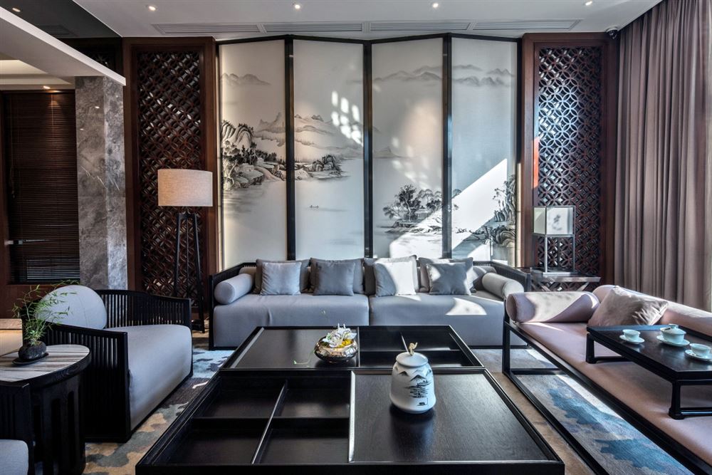 丽水龙庭160平方米四居-新中式风格家装设计室内18新利登录(中国)有限公司