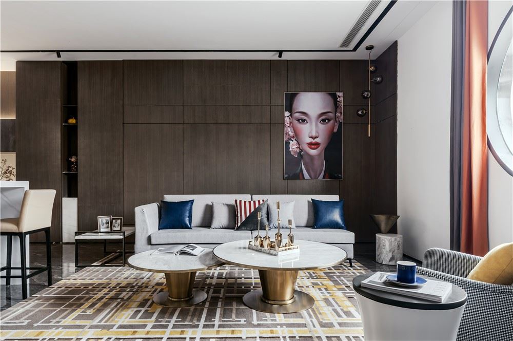 汇智中心三居126平方米-现代轻奢风格家装设计室内18新利登录(中国)有限公司