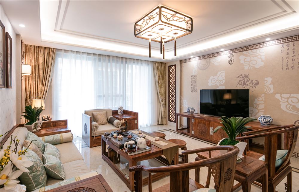 金科集美天樾150平方米四居-新中式风格家装设计室内18新利登录(中国)有限公司