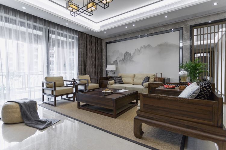 装修案例新中式风格室内18新利登录(中国)有限公司-碧桂园凤凰城三居130平方米
