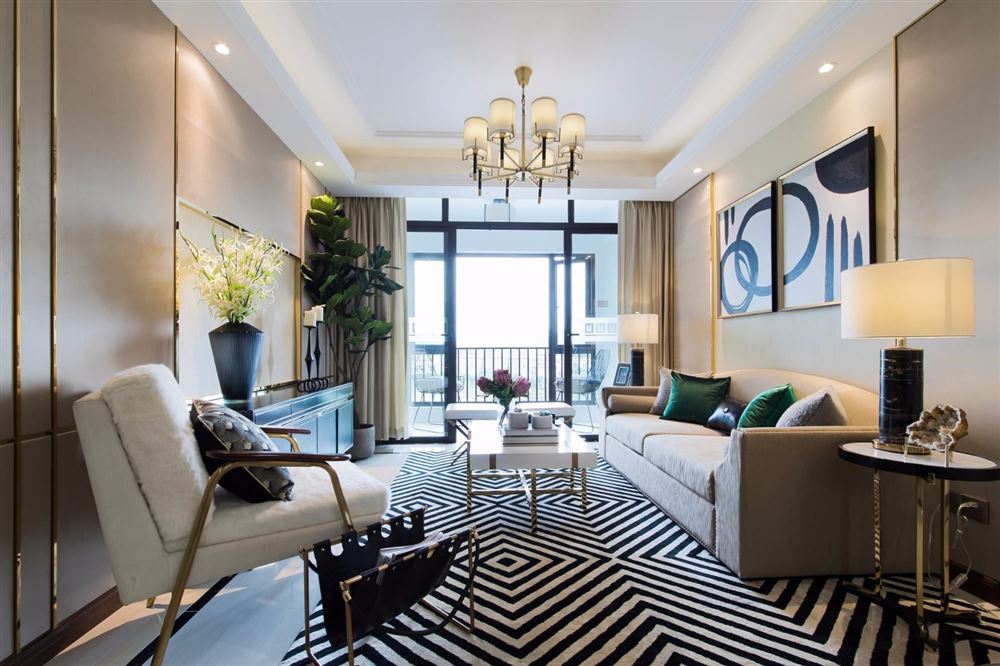 室内装修雅居蓝湾98平方米三居-现代轻奢风格室内设计家装案例