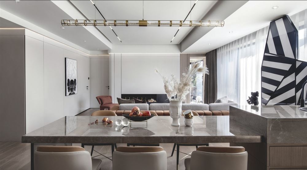 室内装修美的御海东郡160平方米平层-现代轻奢风格室内设计家装案例