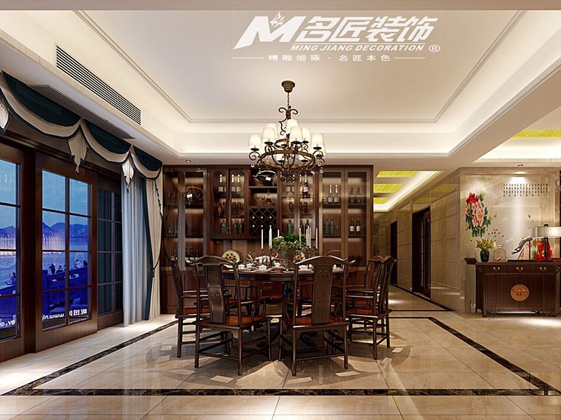 新中式风格室内18新利登录(中国)有限公司-万泰二期三居133平米
