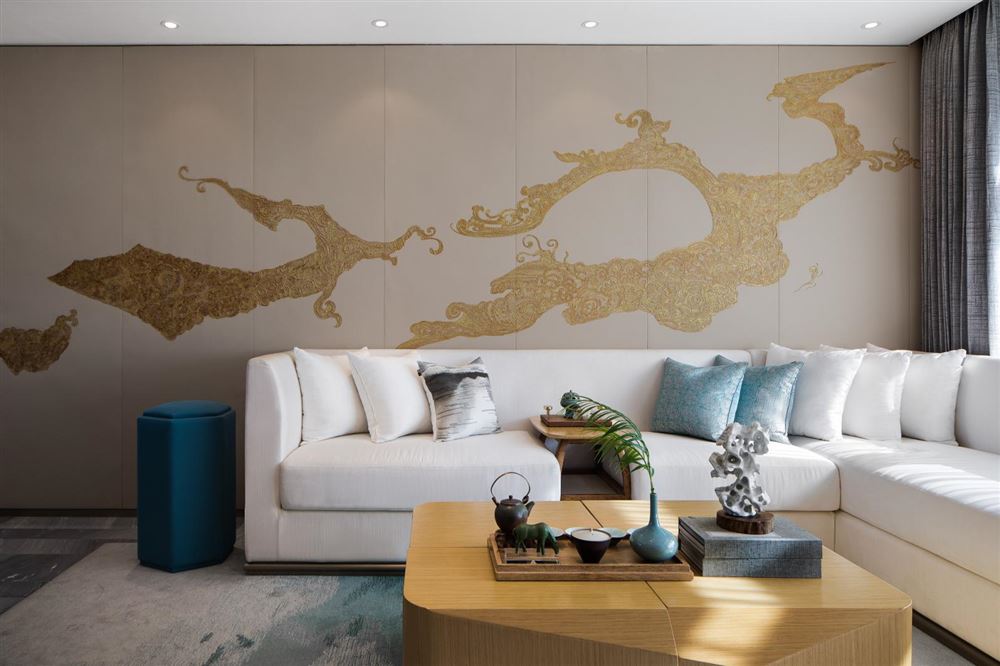 银庭花园140平米三居-新中式风格家装设计室内18新利登录(中国)有限公司
