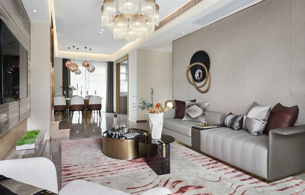 君汇熙庭112平方米三居-现代轻奢风格家装设计室内18新利登录(中国)有限公司