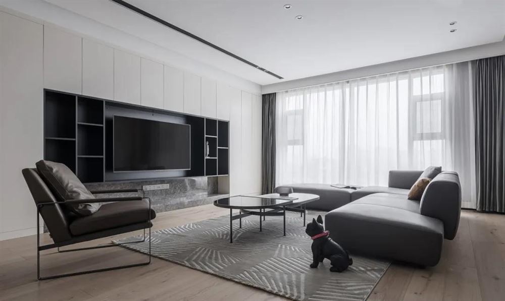 美嘉华庭133平米三居-现代极简风格家装设计室内18新利登录(中国)有限公司