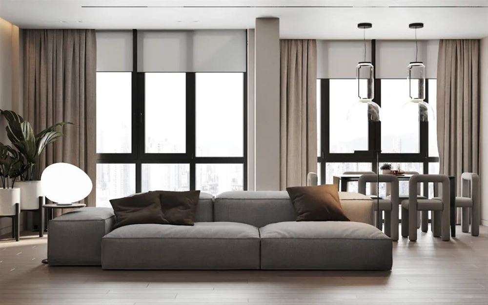 富力尚悦居112平米三居-现代简约风格家装设计室内18新利登录(中国)有限公司