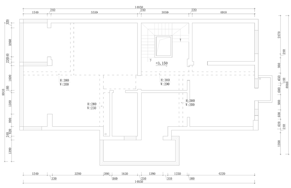 装修案例经典美式风格别墅18新利登录(中国)有限公司-二层平面图