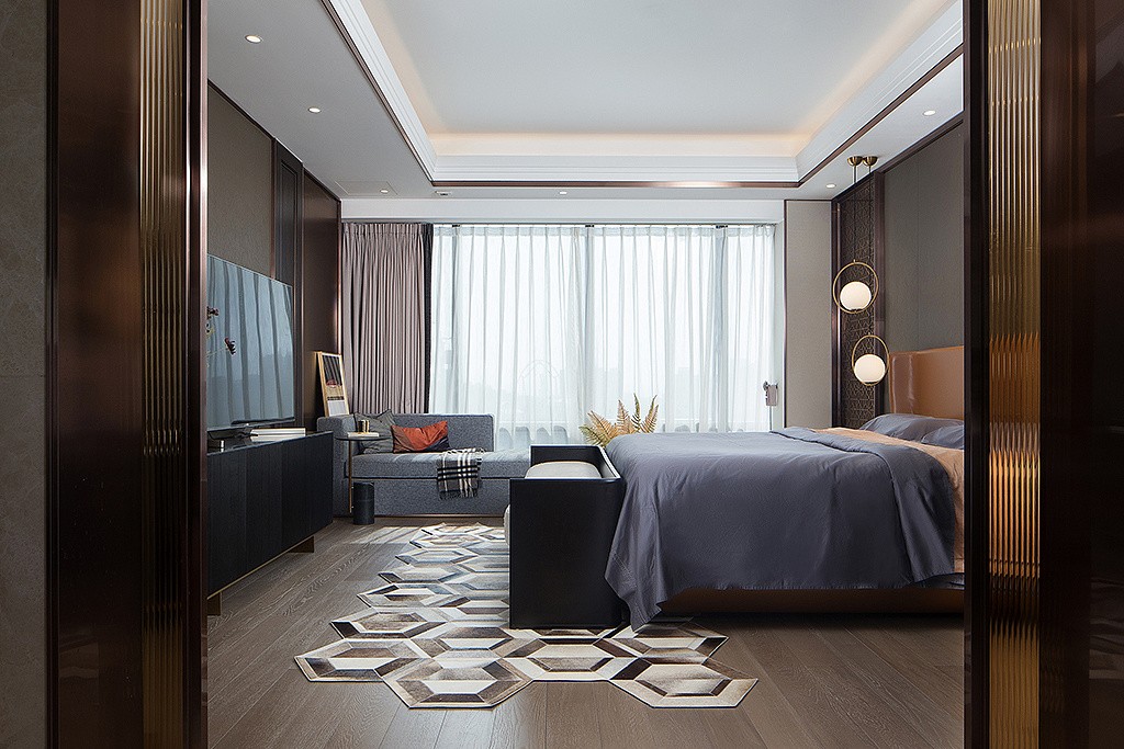装修案例现代轻奢风格室内18新利登录(中国)有限公司-卧室