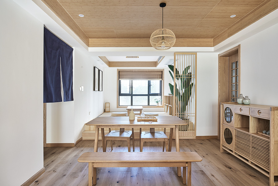 日式简约原木风格家装设计室内18新利登录(中国)有限公司-餐厅
