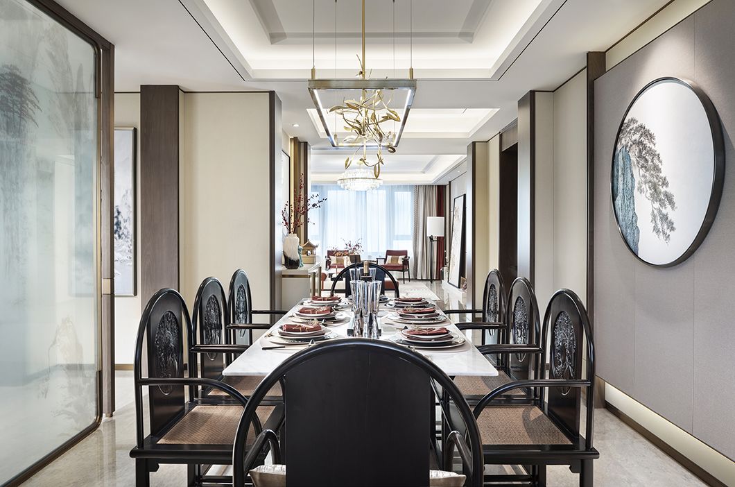 新中式风格家装设计室内18新利登录(中国)有限公司-餐厅