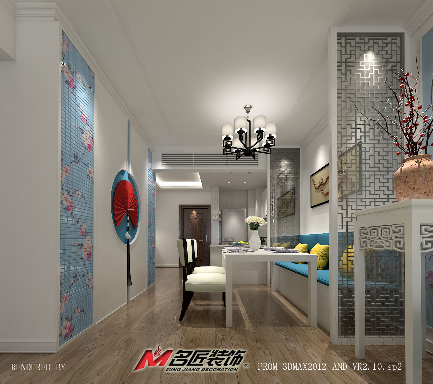 新中式风格室内18新利登录(中国)有限公司-普君华府三居135平米