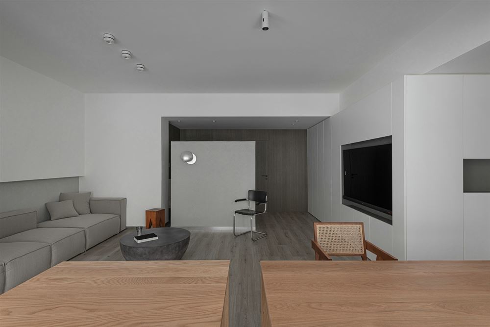 室内装修创泰逸然居98平方米三居-现代极简风格室内设计家装案例