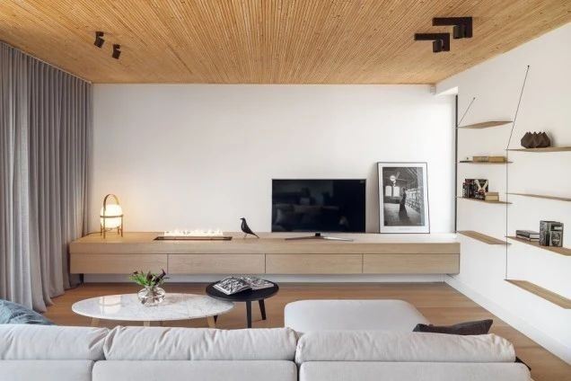 室内装修莲池映月70平米公寓-极简原木风格室内设计家装案例