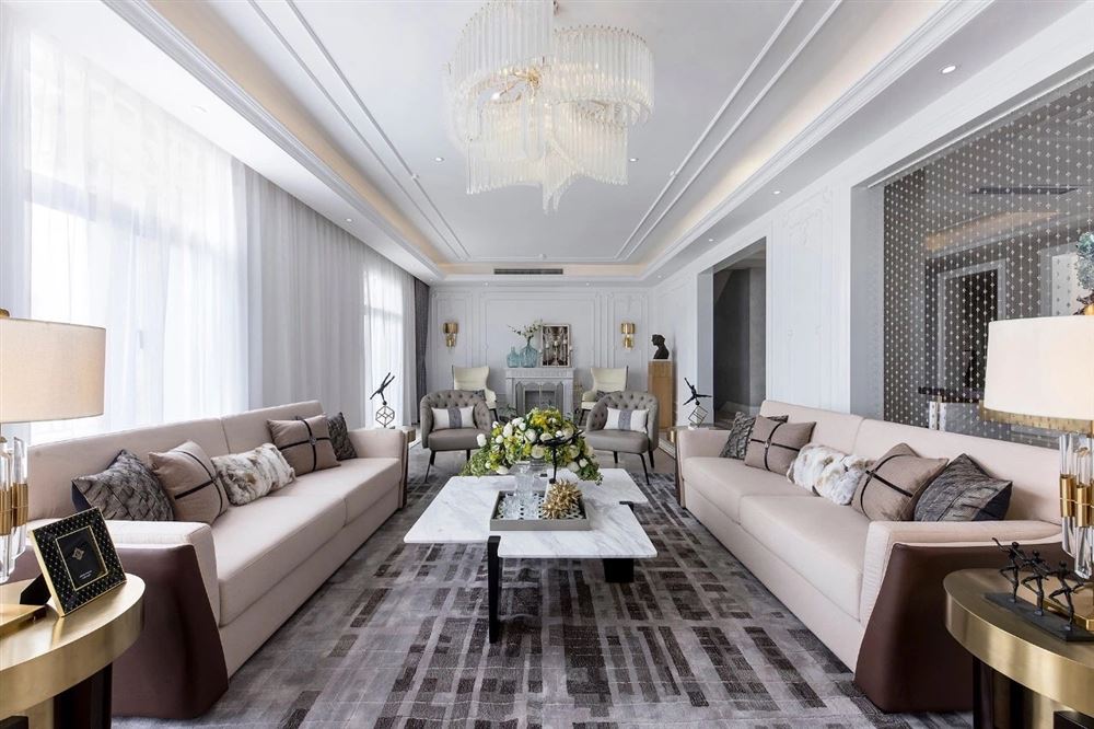 金海岸庄园327平米-法式轻奢风格家装设计室内18新利登录(中国)有限公司