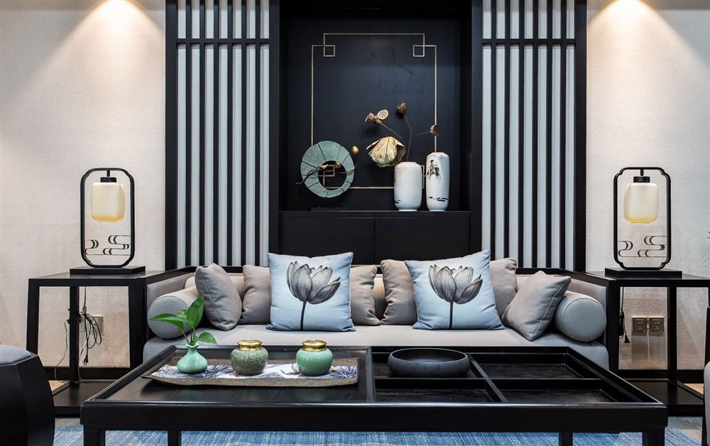 紫光小区139平米三居-新中式风格家装设计室内18新利登录(中国)有限公司