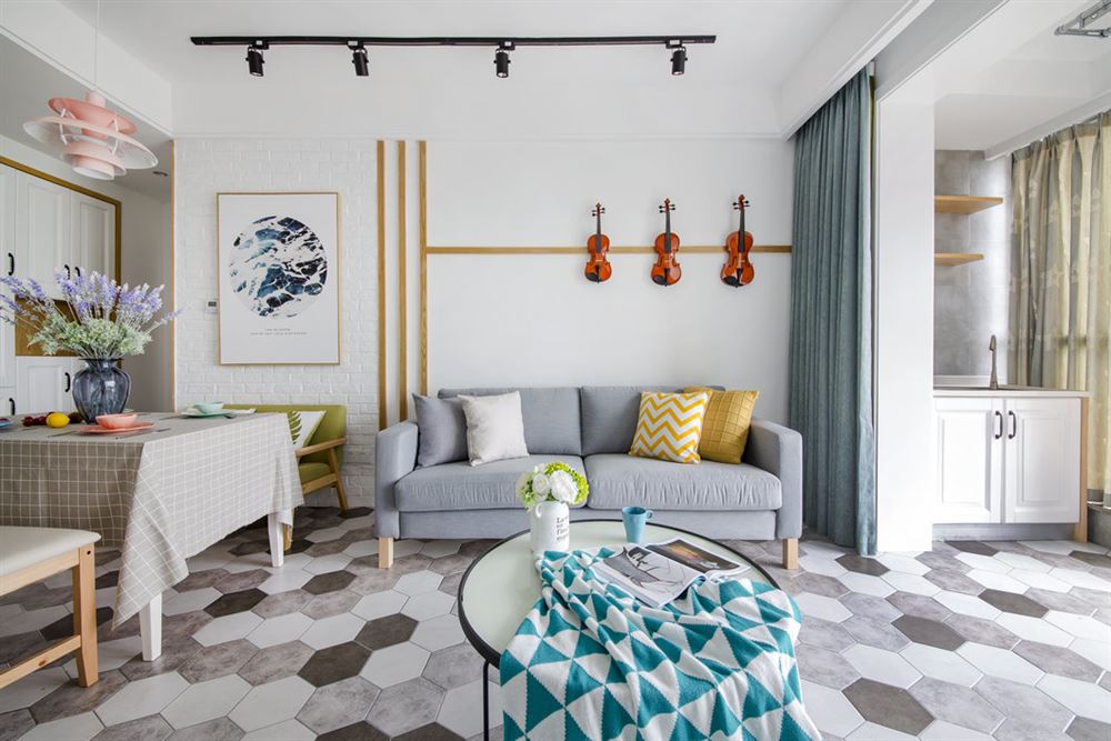 室内装修滨海御庭98平方米-北欧简约风格室内设计家装案例