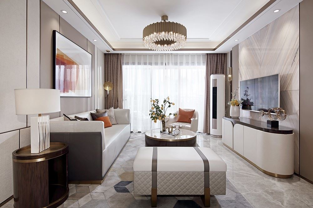 达进豪庭122平方米三居-现代轻奢风格家装设计室内18新利登录(中国)有限公司