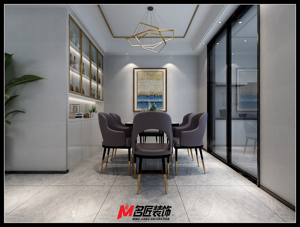 轻奢风格室内18新利登录(中国)有限公司-城市港湾三居180平米-餐厅