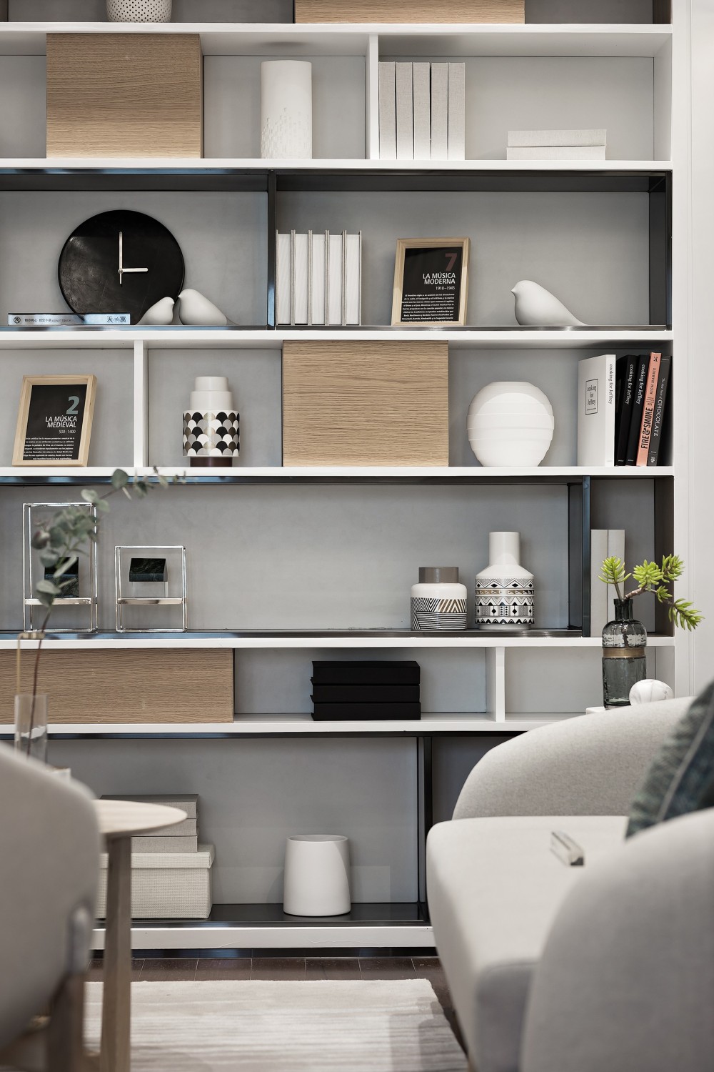 现代简约风格公寓家装案例效果图-书柜